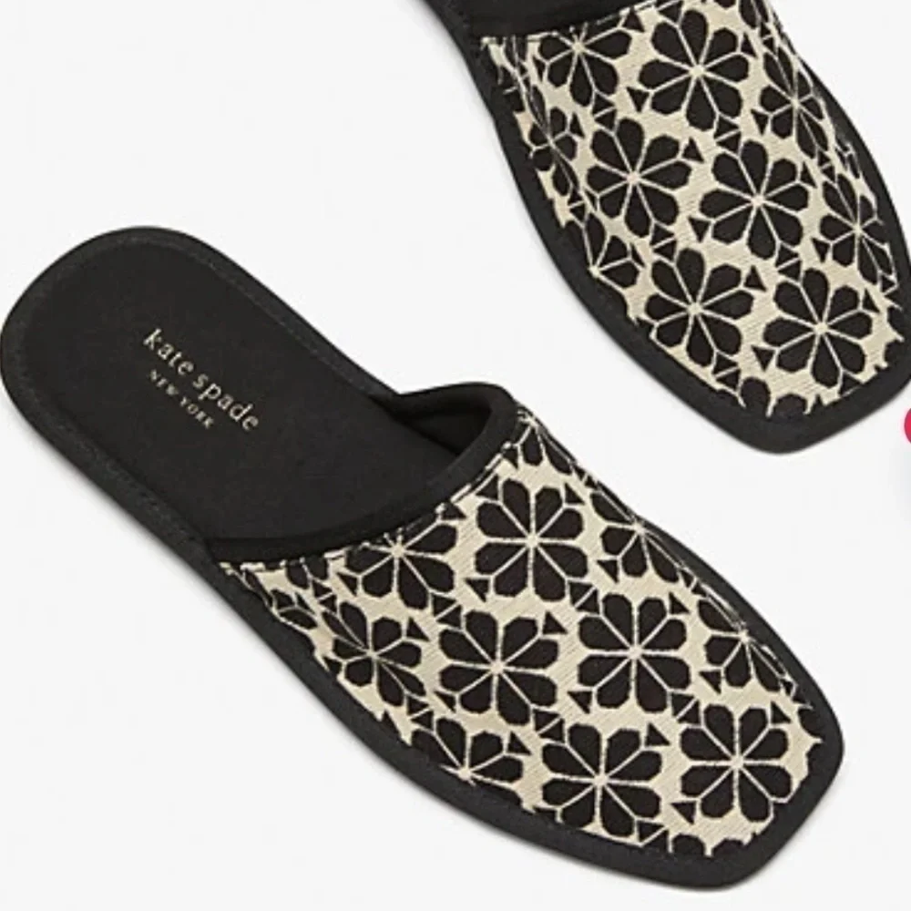 Kate Spade Flower Jacquard Dove Slippers NIB Sz 7
